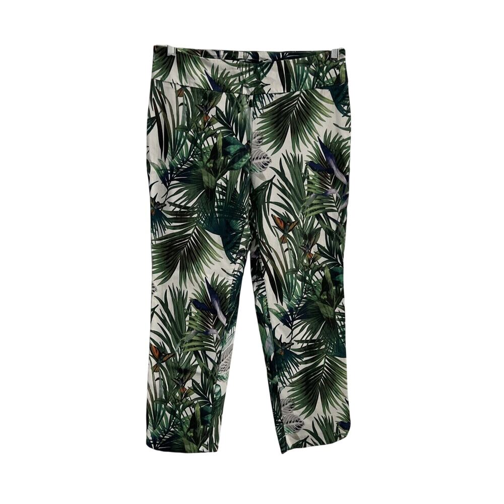 Soft Surroundings Pants Women's Petite PM Tropical Colorful Pull On Stretch